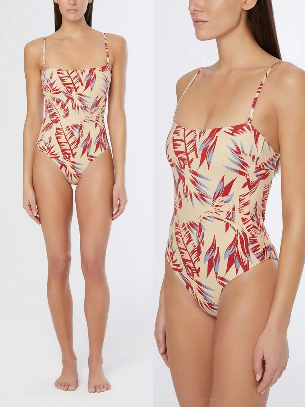 onia Estelle One Piece Swimsuit in Tan Multi